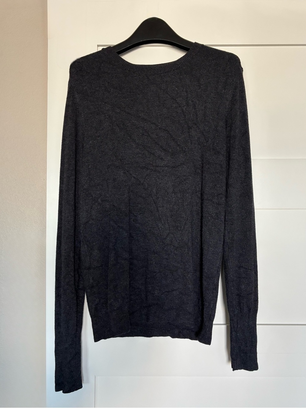 Zara Knit M Dark Gray Pearl Button Cuffs Sweater